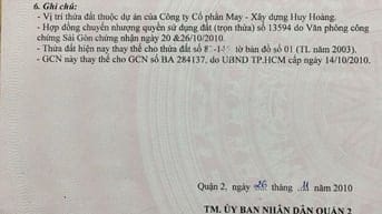 Bán đất nền dự án tại Dự án Huy Hoàng B62 Quận 2