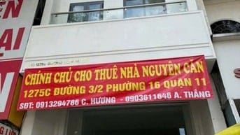 Cho thuê nhà 2MT Hồng Bàng, P1, Q11 giá 30tr