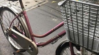 Bán xe đạp mini nữ – màu hồng tím, còn sử dụng tốt