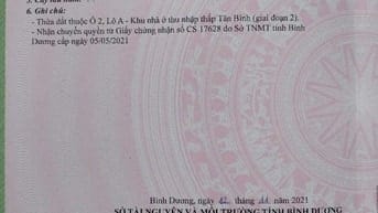 Chính chủ cần tiền bán gấp lô đất khu DC Tân Bình, Dĩ An, Bình Dương