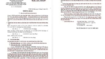 Cty TNHH MTV Cảng Bến Nghé thông báo v/v bán vật tư phế liệu thanh lý