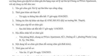 Chào giá về hạng mục xử lý chống thấm chung cư 9View