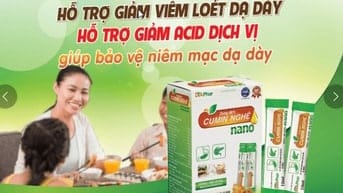 DUNG DỊCH CUMIN NGHỆ NANO HỖ TRỢ VIÊM LOÉT DẠ DÀY HỘP 20 GÓI