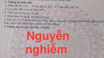 2 lô đường Nguyễn Nghiễm,Hòa Hải ,169m2,H: Đông,giá:7,25 tỷ 