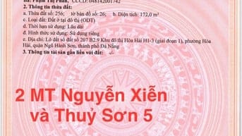 172m2 Đất 2MT Nguyễn Xiển và Thủy Sơn 5,H:T Bắc,giá:13 tỷ