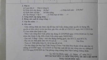 Bán nhà mặt tiền (kênh Tân Hóa) Tân Hóa, P.14, Q.6 giá 10.65 tỷ