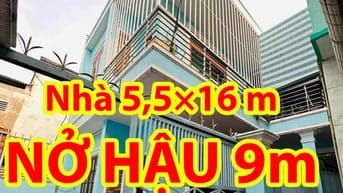 Nhà 5,5x16m Nở Hậu 9m, Hẻm Thông Cao Xuân Dục, Q8. THU NHẬP 15Tr/Th