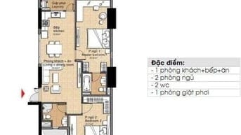 Bán căn hộ 90m2  2pn 2wc. Gía 2.7ty. 0902.952.207