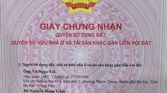 Chính chủ bán căn nhà 213m2 - Thôn Đông Hải - Xã Tân Hải - Thị Xã Phú 