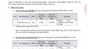 THÔNG BÁO MỜI CHÀO GIÁ CẠNH TRANH THANH LÝ PHẾ LIỆU