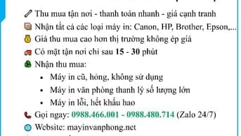 THU MUA MÁY IN CŨ GIÁ CAO TẠI NHÀ HÀ NỘI