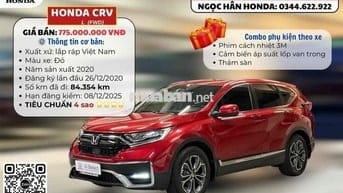 Honda CR V 2020 L ĐỎ - 84.354 km - 775tr