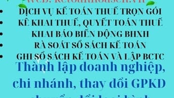 DỊCH VỤ KẾ TOÁN THUẾ TRỌN GÓI - THÀNH LẬP CÔNG TY