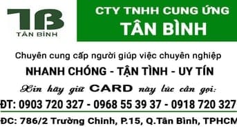 Chuyên cung cấp người giúp việc nhà,chăm em bé, chăm sóc người già