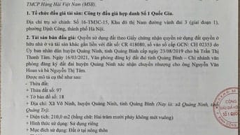 CÔNG TY ĐẤU GIÁ HỢP DANH SỐ 1 QUÔC GIA THÔNG BÁO BÁN ĐẤU GIÁ TÀI SẢN 