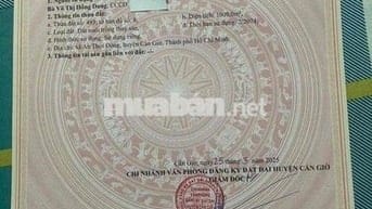 cần bán lô đất mặt tiền đường nhựa ô tô tại an thới đông cần giờ tphcm