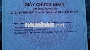 Bán Đất tại Nguyễn Văn Mỹ, Tân Trụ, Long An, giá 780 triệu, 178.6m2