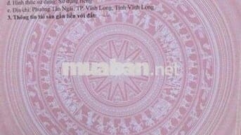 BÁN GẤP NỀN DIỆN TÍCH 86,2M THỔ CƯ - ĐẤT PHƯỜNG TÂN NGÃI-  T. VĨNH LON
