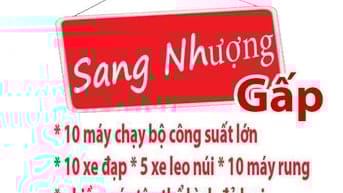 Sang Nhượng : 10 máy chạy bộ công suất lớn - 10 xe đạp - 5 xe leo núi