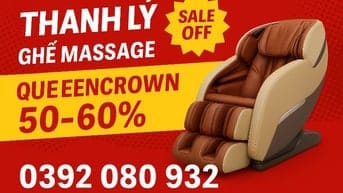 Thanh lý ghế Massage Queencrown hàng trưng bày