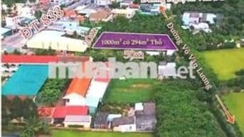 Hàng Vip, 1000m2 đất thổ View kênh Chợ Bình Lãng, 2.5 tỷ