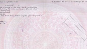 Bán 525m2 ODT tại phường Trà Lồng, thị xã Long Mỹ, tỉnh Hậu Giang 