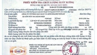 Thông báo mất Phiếu kiểm tra chất lượng xuất xưởng