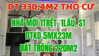 Nhà 1trệt, 1lầu, ST, Ấp 1, Tân Trạch, Cần Đước, LA, 330,4m2 thổ cư 