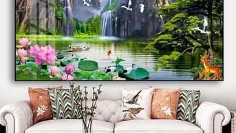 Tranh gạch 3d - gạch tranh 3d trang trí phòng khách - CVX55