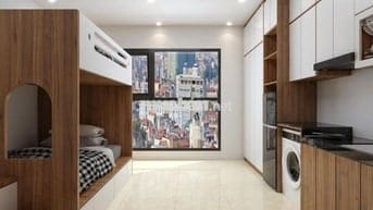 PKK thang máy, ban công, giường tầng 4 người ở Kim Mã, giá chỉ 5.8 tr.