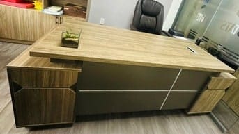 Bàn giám đốc chữ L cốt gỗ MDF 
