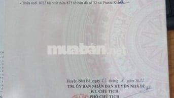 Đất thổ cư Phạm Hữu Lầu Phước Kiển Nhà Bè 60tr 181 m2 xd 2 căn nhà