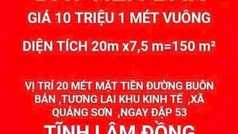 ĐẨT NỀN BÁN TẠI XÃ QUẢNG TĨNH LÂM ĐỒNG ,TƯƠNG KHU KINH TẾ 