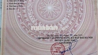 CHỈ 2, 6TỶ SỞ HỮU LÔ ĐẤT 120M FULL THỔ CƯ, HÒA TRÚC XÃ PHÚ CÁT HÀ NỘI
