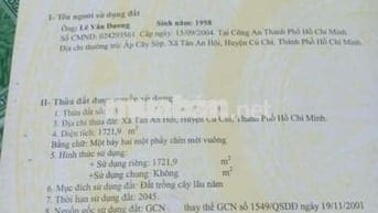 Đất vườn Củ Chi nở hậu, gần khu công nhiệp Tây Bắc Củ Chi