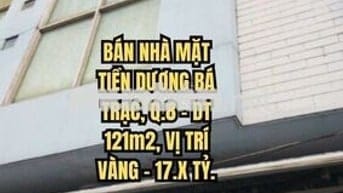 🏠 BÁN NHÀ MẶT TIỀN DƯƠNG BÁ TRẠC, Q.8 - DIỆN TÍCH LỚN, VỊ TRÍ VÀNG -