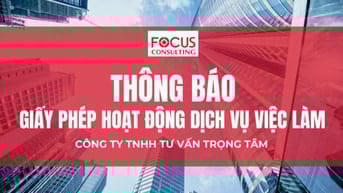 THÔNG BÁO HOẠT ĐỘNG DỊCH VỤ VIỆC LÀM CÔNG TY TNHH TƯ VẤN TRỌNG TÂM