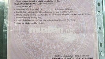 Đất Bán ấp Giồng Lãnh.Gò Công Đông Tiền Giang