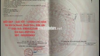 ĐẤT ĐẸP – GIÁ TỐT – CHÍNH CHỦ BÁN TẠI Xã Ea Nuoil, Buôn Đôn, Đắk Lắk