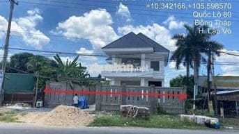 HOT - Bán Biệt thự + Đất 1594m2 đất mặt tiền QL80, Lấp Vò, Đồng Tháp