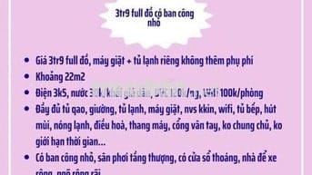 MÌNH CẦN TÌM 1 BẠN Ở GHÉP NỮ. HIỆN TẠI PHÒNG CÓ 1 NGƯỜI GIÁ 3TR9 Ạ