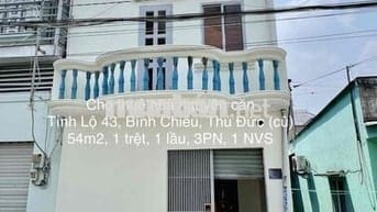 Cho thuê nhà nguyên căn 1 trệt 1 lầu, 3PN, P. Bình Chiểu, Thủ Đức