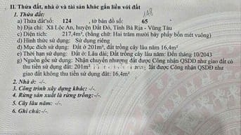 SỞ HỮU ĐẤT NGAY TRUNG TÂM XÃ LỘC AN CÁCH BIỂN 2P DI CHUYỂN CHỈ 1TỶ150