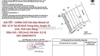 CHÍNH CHỦ Cần Bán Nhanh Lô Đất  Vị Trí Tại Huyện Di Linh,Tỉnh Lâm Đồng