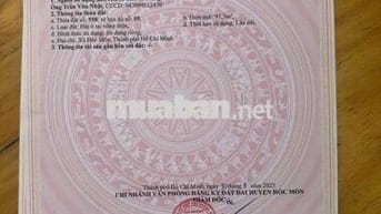 ĐẤT MẶT TIỀN TÂN HIỆP 16,DT:100m2,SỔ HỒNG RIÊNG,RA ĐỖ VĂN DẬY CHỈ 100m