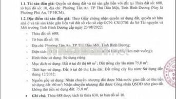 BĐS Phường Tân An, TP Thủ Dầu Một, Bình Dương (Phường Phú An, TP HCM).