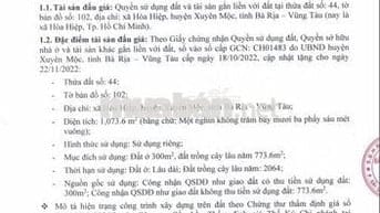 BĐS xã Hòa Hiệp, Xuyên Mộc, BR-VT ( xã Hòa Hiệp, TP.HCM)