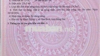GĐ em cần tiền bán gấp lô đất ở TT chơn thành 226m2