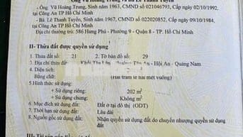 CHÍNH CHỦ BÁN ĐẤT ODT SẴN SỔ MẶT TIỀN 40 LÊ VĂN HIẾN-TÂN AN-HỘI AN