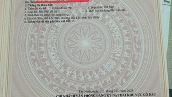 140M ĐẤT THỔ CƯ ( 7 X 21 ) GẦN CHỢ  TRẢNG BÀNG TÂY NINH GIÁ 1.2 TỶ